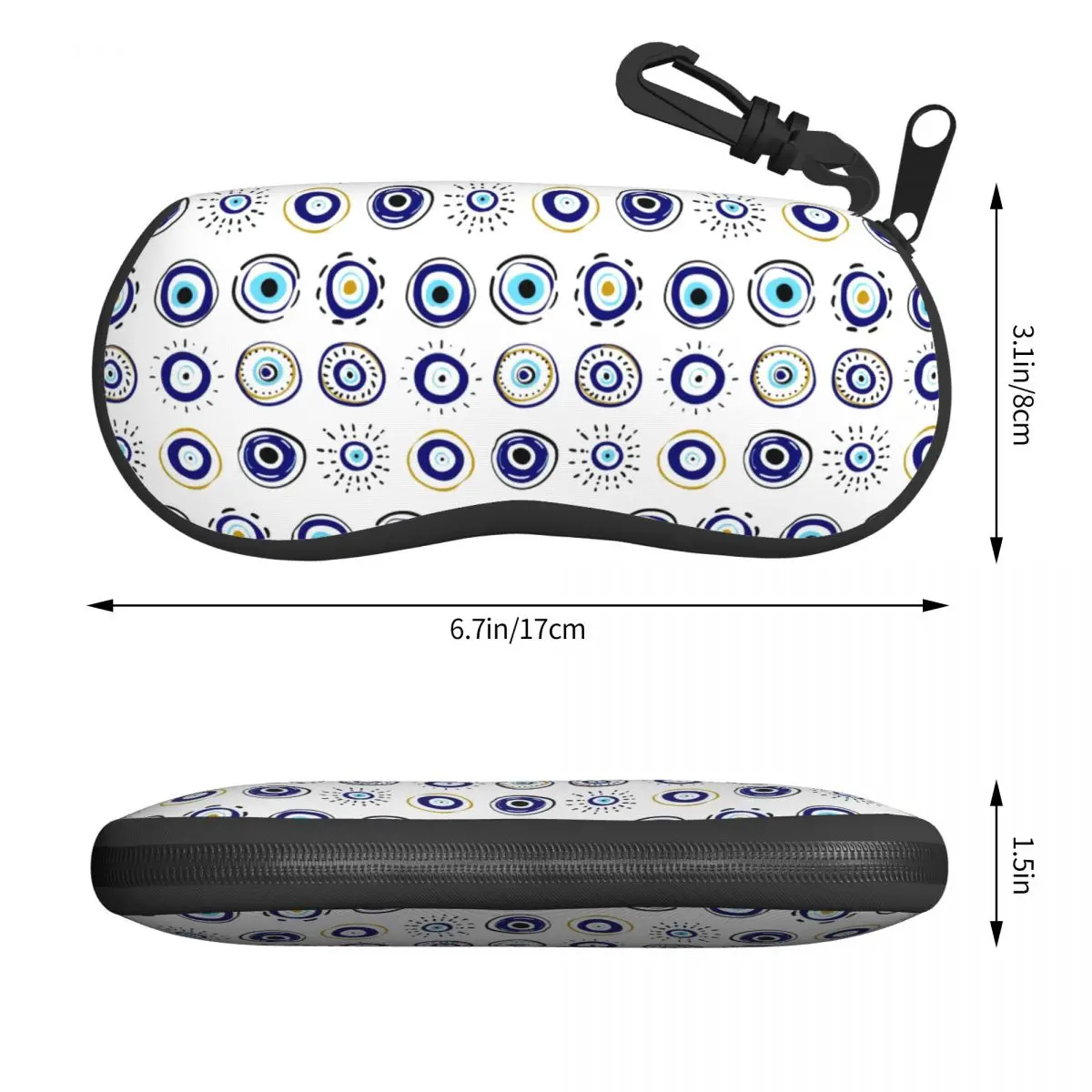 Turkish Blue Evil Eye Nazar Amulet Shell Eyeglasses Protector Cases Fashion Sunglass Case Bohemian Glasses Pouch