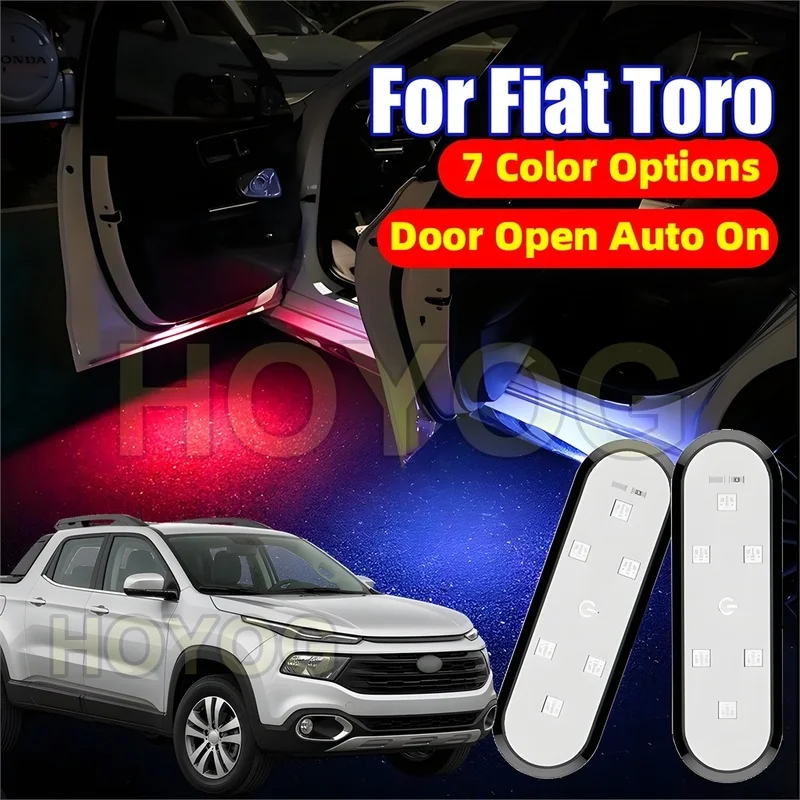 Fit for Fiat Toro 2016-2026 USB Rechargeable Wireless 7-Color Car Door Courtesy Light featuring Automatic On/Off