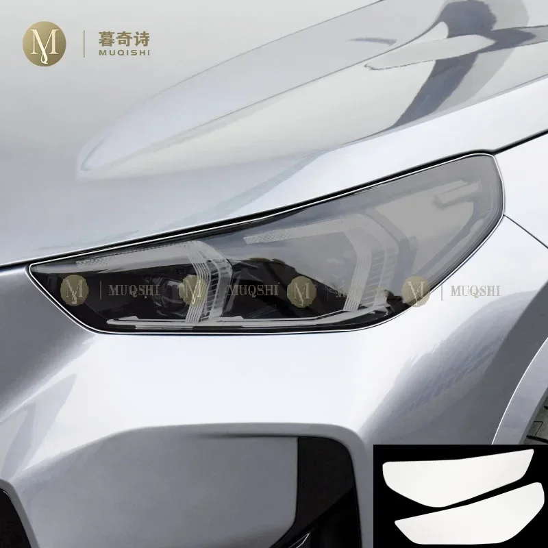 MUQSHI Pre cutting Car Exterior Headlights transparent protective film TPU scratch resistant For BMW U10 U11 X1 X2 ix1 2023-2024