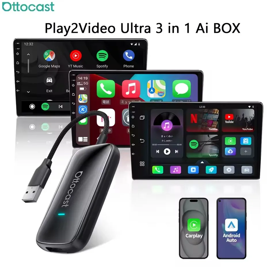 ottocast-play2video-ultra-video-box-3-in-1-wireless-carplay-android-auto-adapter-built-in-youtube-netflix-iptv-for-98-of-cars