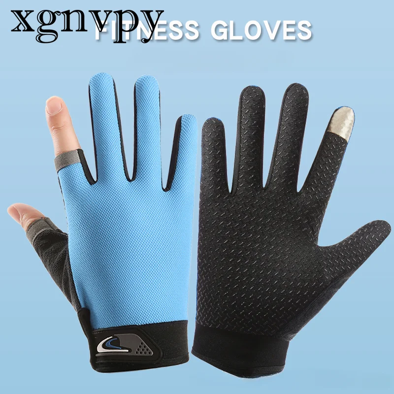 xgnvpy Touch screen full finger riding fishing gloves Wear resistant summer mesh cloth thin outdoor sports gloves