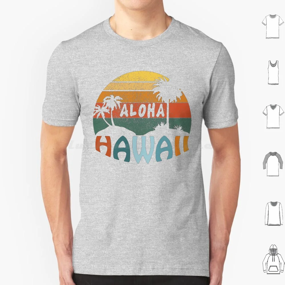 Retro Hawaii Hippie Van Beach Surfer Longboard Aloha T Shirt 6Xl Cotton Cool Tee Surfing Kiteboarding Kitesurfing Hippie Bus