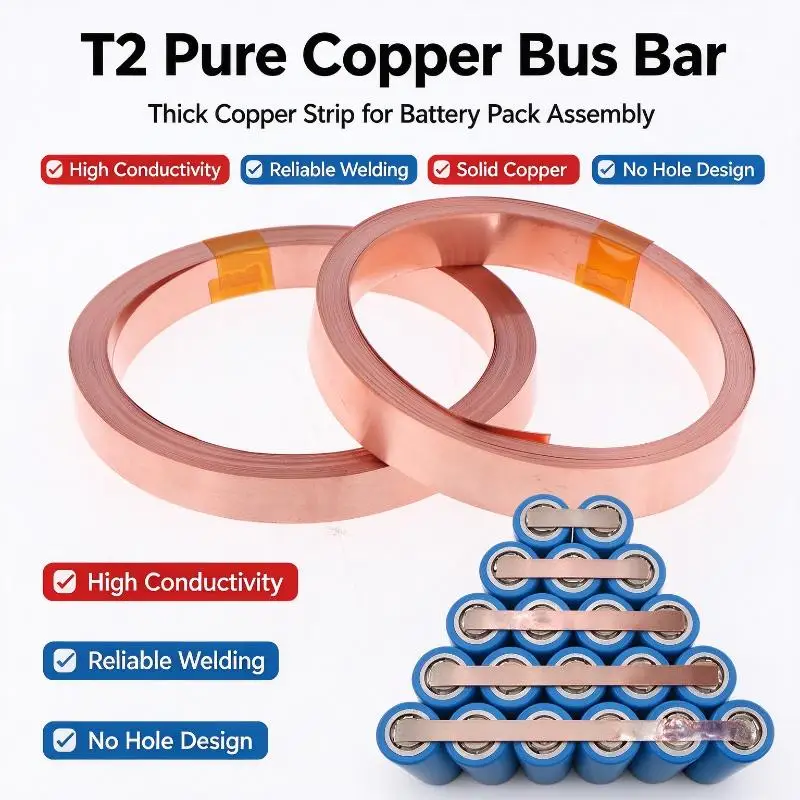 1 Roll Spot Welding Machine Battery Welders 5/10 Meters 18650 21700 Battery T2 Pure Copper Sheet Belt Strip Connector