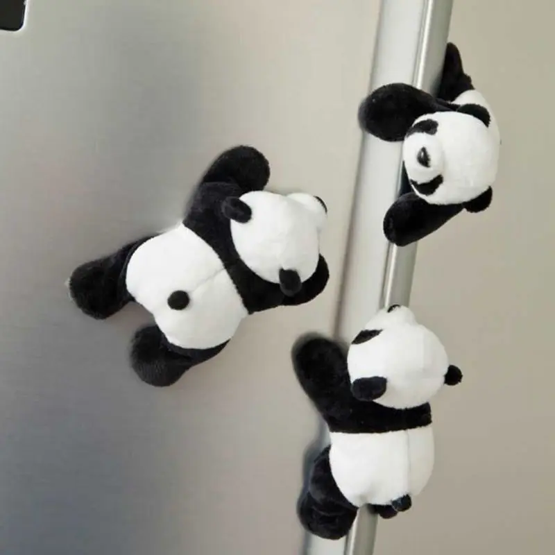 

Lie prone to lie prone cute plush panda refrigerator magnet creative decorations dolls