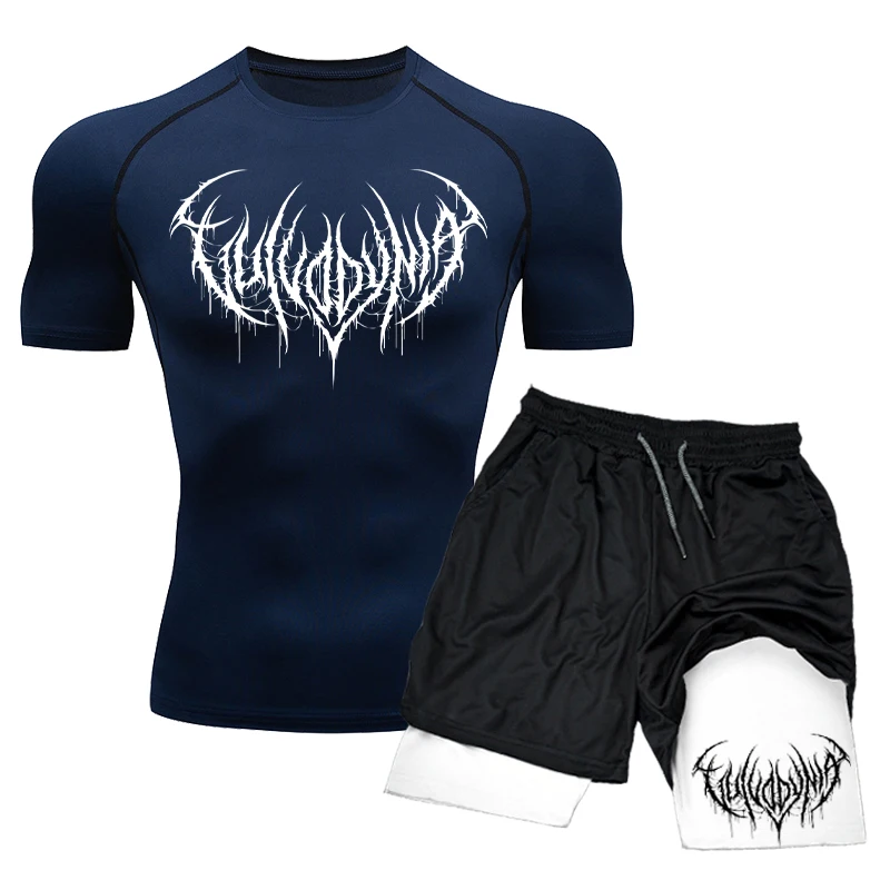 Kompression T-Shirts Shorts Sets für Männer schnell trocknen Rash guard Trikots Anzug Fitness Fitness eng laufen Training Trainings anzug Shirts