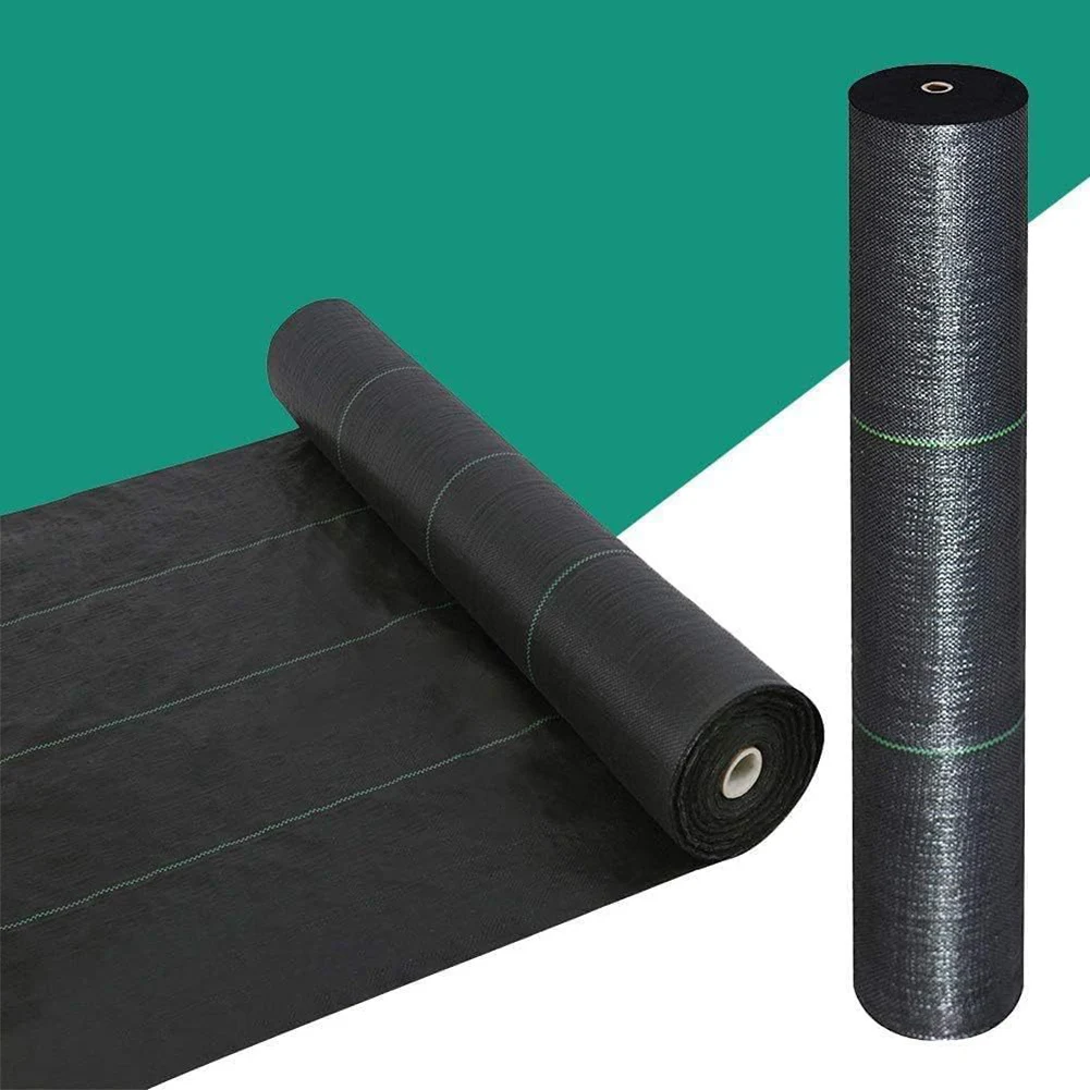 Black Grass Barrier Fabric Weather-resistant Material Water-permeable Easy Installation UV Resistant For Gardens