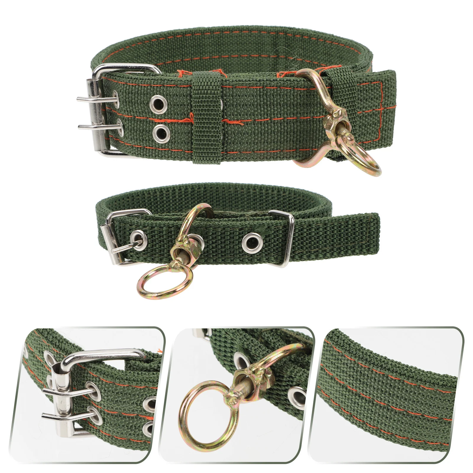 

2Pcs Thickened Canvas Sheep Collars Adjustable Safety Traction Collars for Livestock Cattle Dog Wear-Resistant Rotating Ring