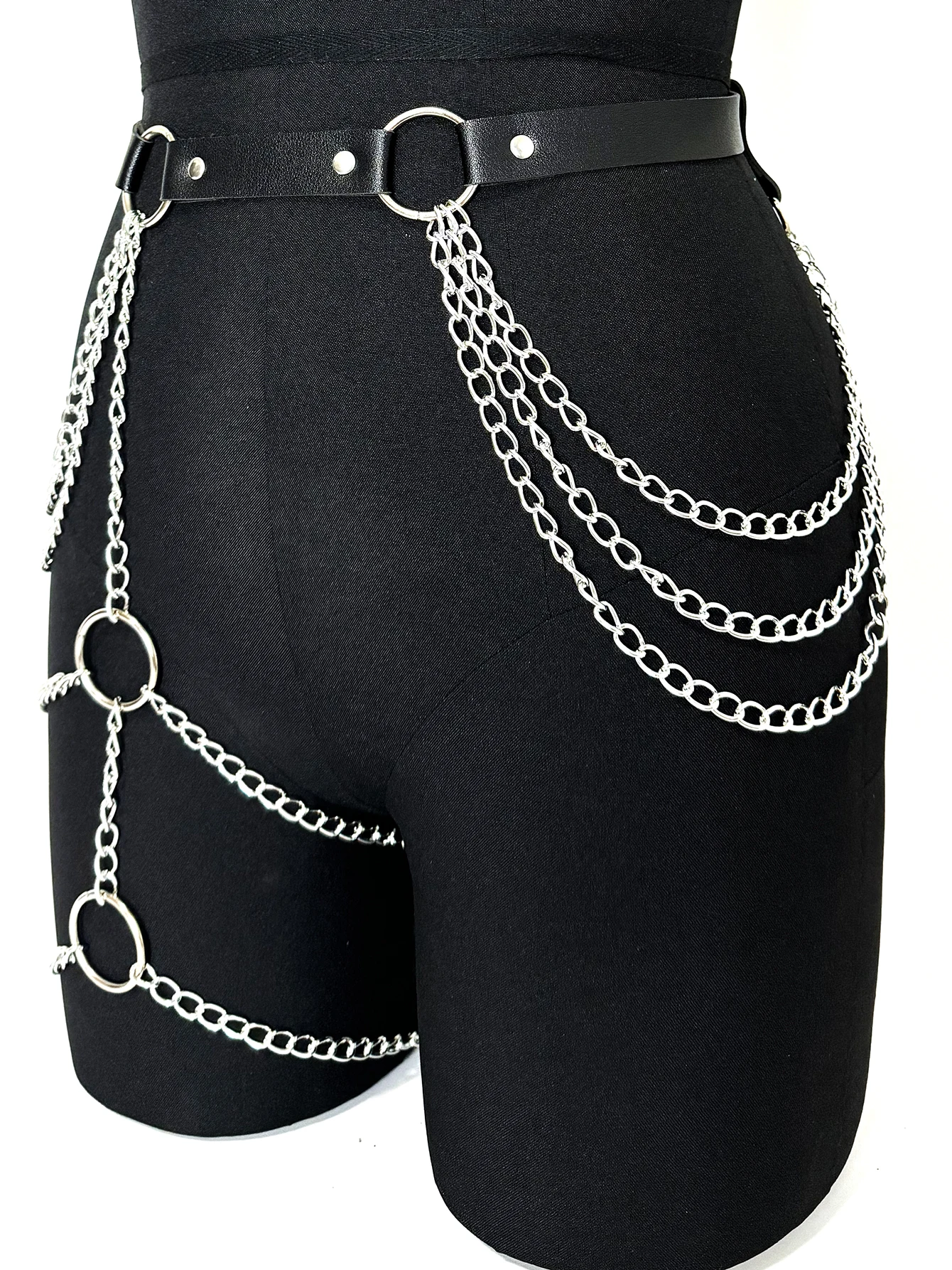 قطعة واحدة من حزام تزيين الجسم على شكل سلسلة نسائية قابل للتعديل من الجلد وحزام ضيق للاستخدام اليومي في الحفلات والعطلات #6