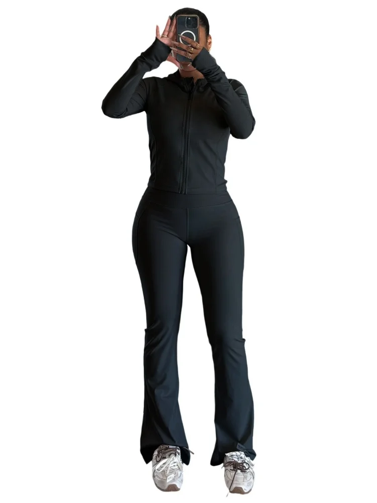 Wmstar Two Piece Set New Product Women Wholesale Cross Border Yoga Drying Fitness Zipper 2025 Suit Outdoor Running Exercise