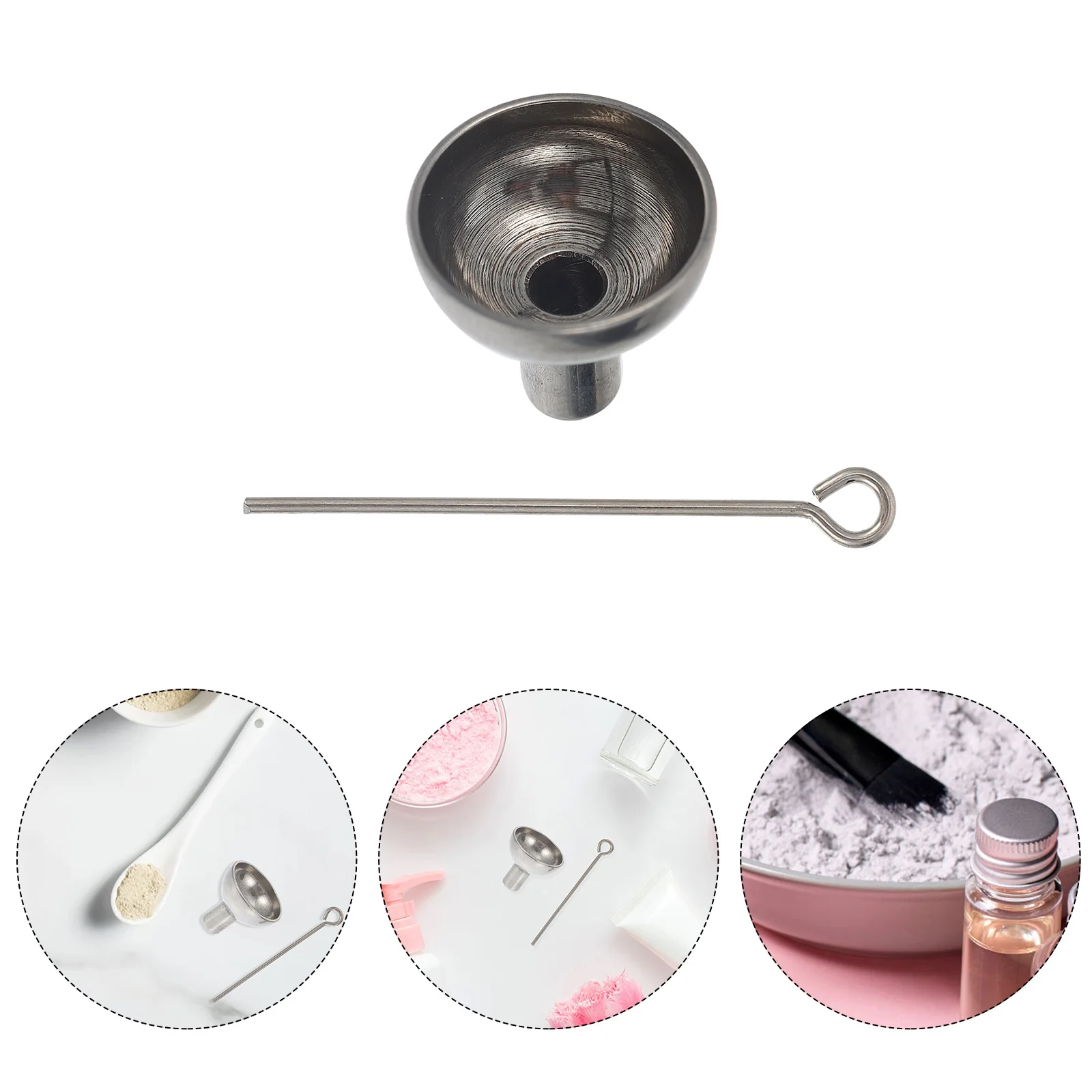 

1Set Mini Stainless Steel Funnels for Essential Oils Powder Perfume Bottles Spill Laboratory Use Powder Funnels
