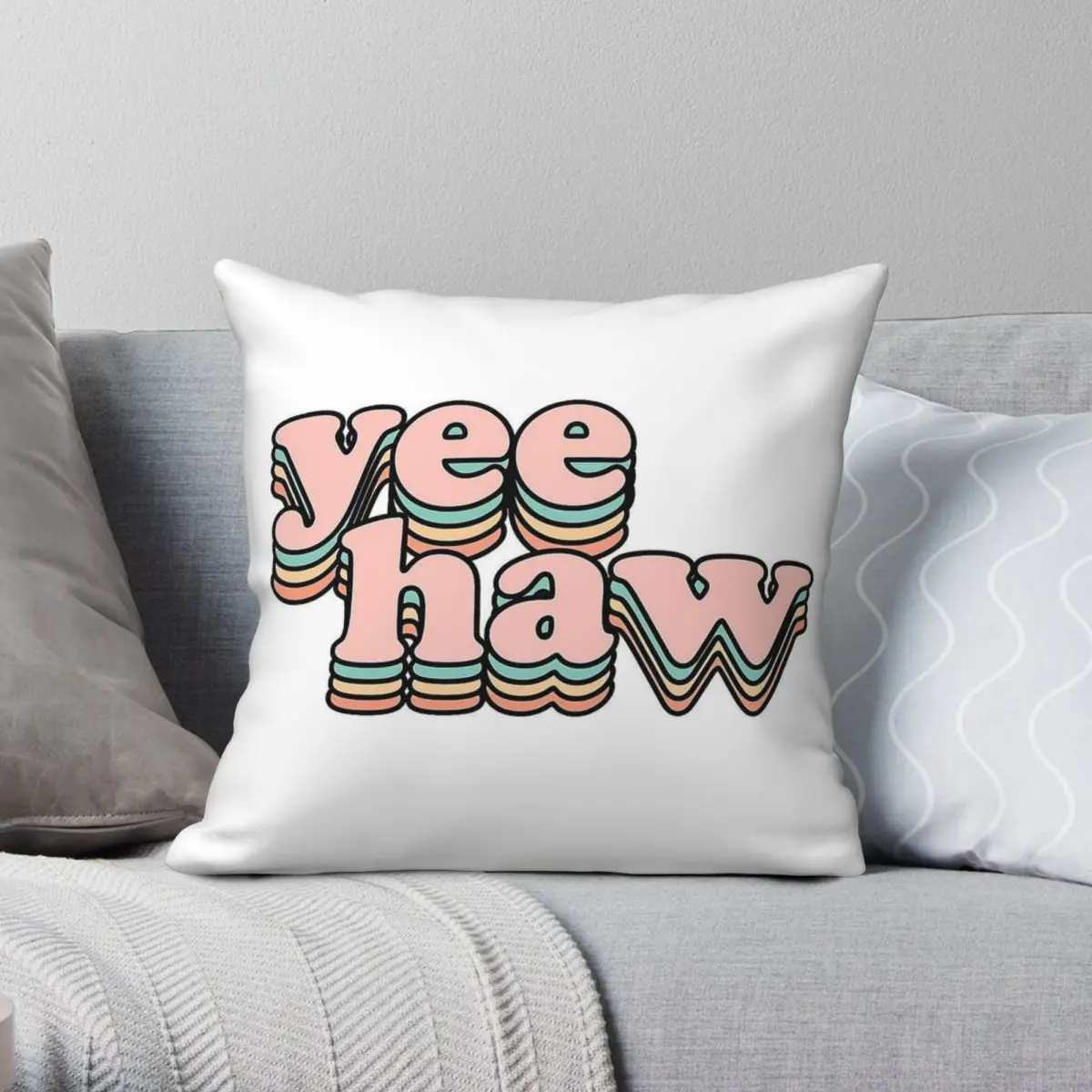 

Квадратная наволочка Kacey Musgraves Yee Haw, полиэстер, лен, бархатный узор, декоративная наволочка на молнии, чехол для автомобильной подушки