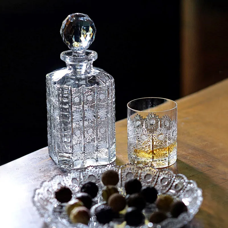 Handmade crystal glass whiskey cup foreign wine cup beer cup wine bottle wine set
