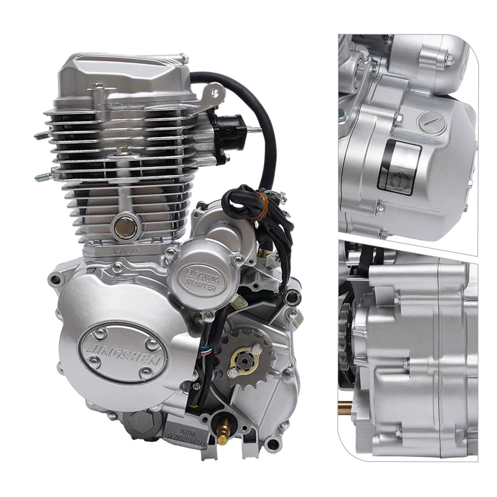 200CC/250CC Single Cylinder 4 Stroke Vertical Motorcycle ATV Engine CG250 With 5-speed, Manual Gear Shift