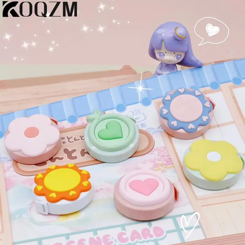 Macaron Cute Mini Tape Measure Tape Measure Leather Round Tape Measure Portable Telescopic Ruler Height Children Ruler
