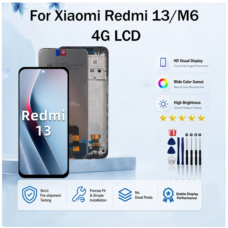 tela-lcd-ips-para-xiaomi-redmi-13-2404arn45a-e-poco-m6-4g-23128pc33i--peca-de-reposicao-com-digitalizador-touch-screen