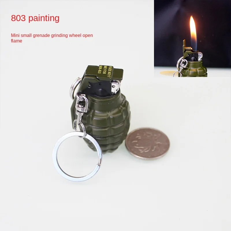 Windproof Lighter Metal Creative Grenade Model Outdoor Gadgets Home Decoration Smoking Cigarette Accessories for Men Gift