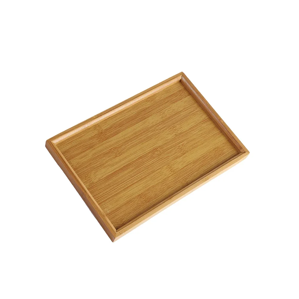 

1pc Wood Color Serving Tray Easy Clean For Serving Food Breakfast Dinner Drinks Cakes Ample Capacity Sturdy Crack-resistant