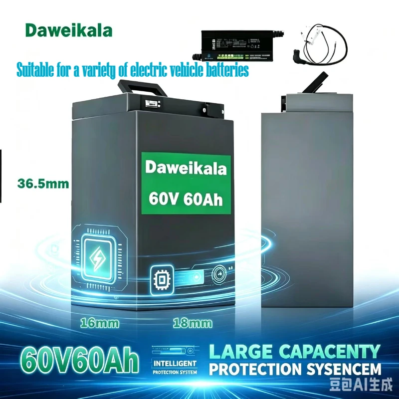 72V Lithium-Ionen-Akku mit BMS 70AH für Motorrad, Elektroauto, Pedal-Energie, Golfwagen, Hochleistungs-Akku mit hoher Kapazität