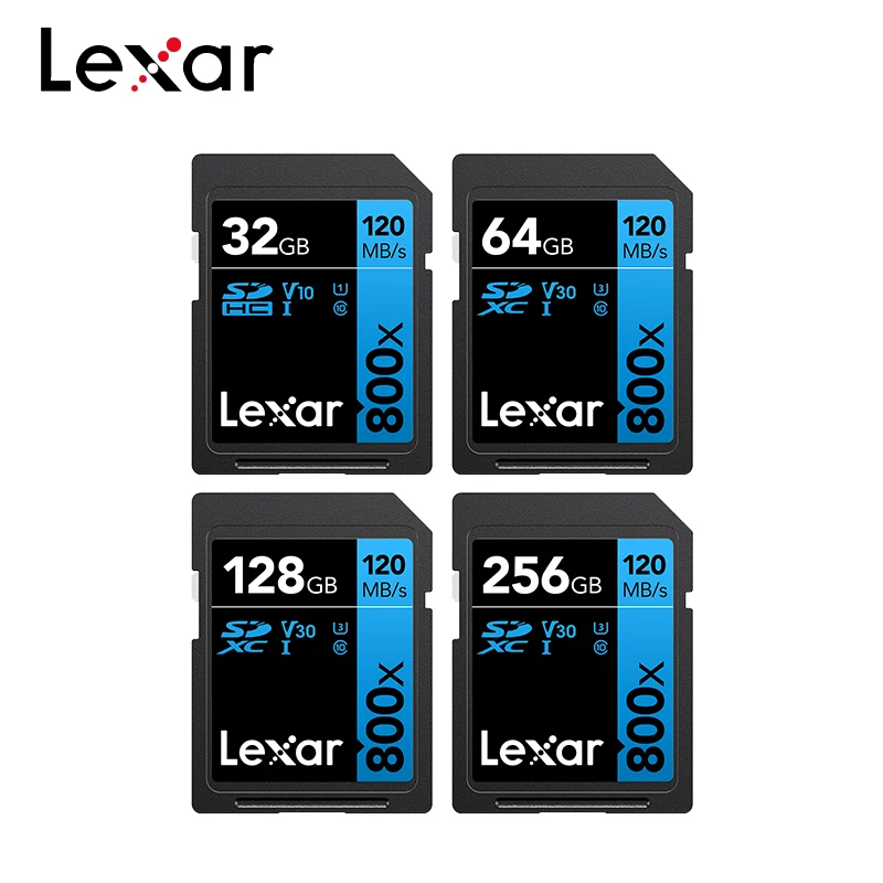 Lexar SDXC UHS-I V30 U3 4K UHD Высокопроизводительная SD-карта синей серии Оригинальная SD-карта 800X Чтение до 120 МБ/с 64 ГБ 128 ГБ 256 ГБ Lexar SDXC UHS-I V30 U3 4K UHD Высокопроизводительная SD-карта синей серии Оригинальная SD-карта 800X Чтение до 120 МБ/с 64 ГБ 128 ГБ 256 ГБ
