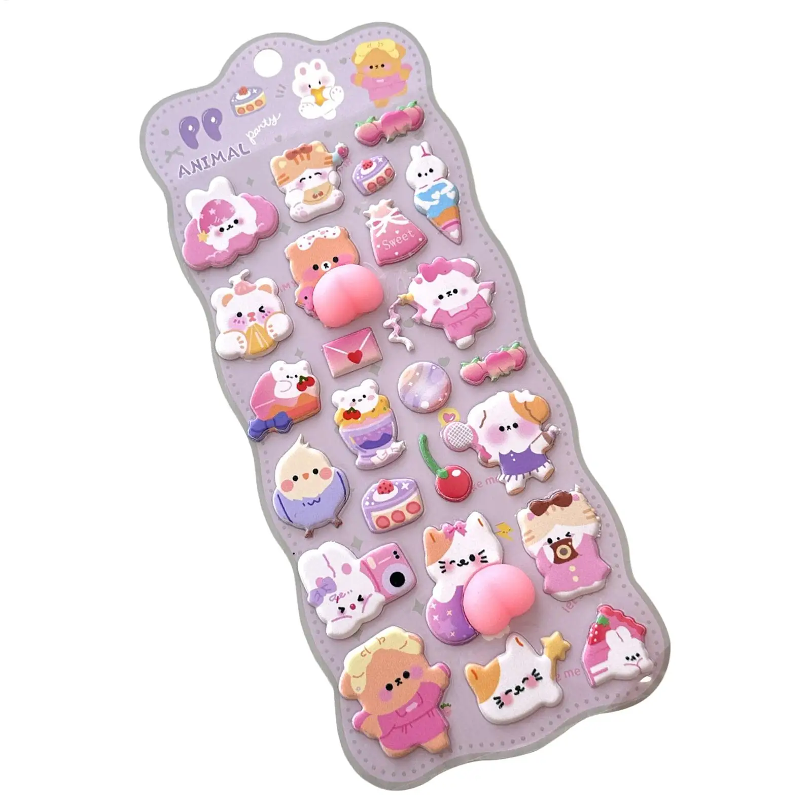 Thick Cotton candy shape Stickers Kawaii Japanese Sticker for Teens Large 3D Squishes Sticker 3D Decals Scrapbooking Supplies