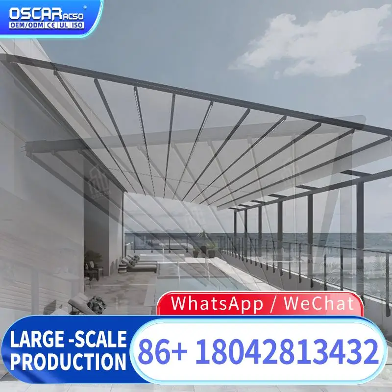 

Водонепроницаемая биоклиматическая система кровли с жалюзи из алюминия для сада, патио, двора, выдвижной навес-пергола