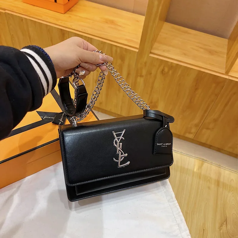 Women\'s New 2024 Design Sense Small Square Bag Korean Version Fashion Trend High Quality Single Shoulder Crossbody Bag Chain Bag