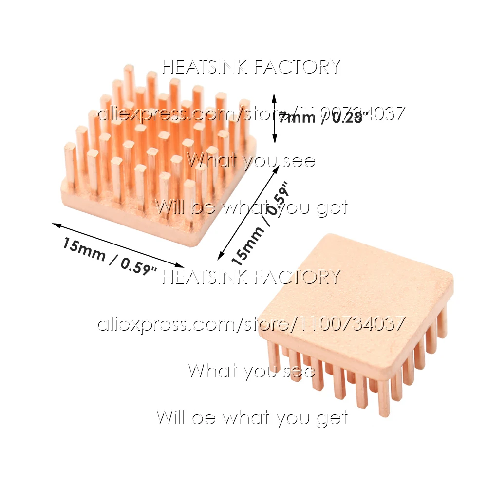 Pure T2 Copper 13*12*7mm 22*8*7mm  Heatsink Radiator Cooler With Thermal Pad Cooling For MOS RAM Memory