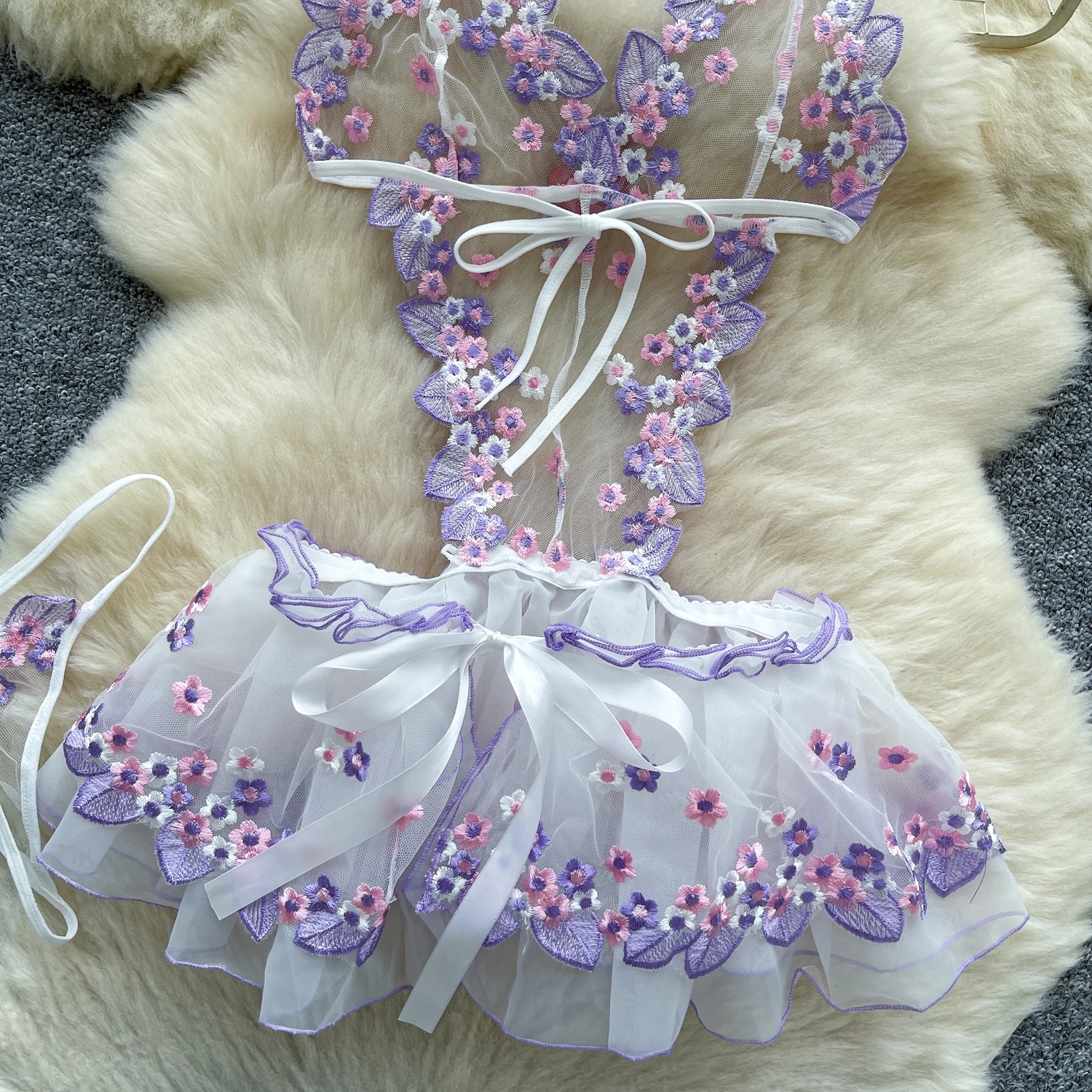 Chic Sexy hollow out off shoulder mesh Ruched Fairy A-line Summer  Women Boho Sundress  women clothing mini dress