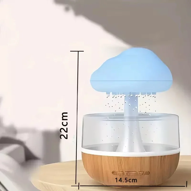 2024 carregamento usb nuvem de chuva umidificador multi-cor cogumelo nuvem gota de chuva atmosfera luz noturna máquina de aromaterapia