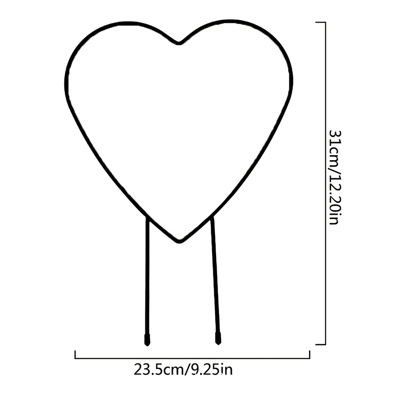إطار دعم تعريشة النباتات ، رف تسلق كرمة على شكل قلب ، دعم حديدي للحدائق ، حامل دعم نباتي ، ديكور زهور ، 1