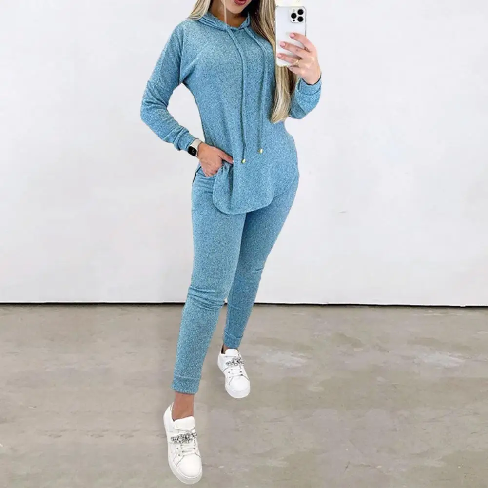 Tracksuit 2 Piece Set Autumn Winter Pullover Hooded Top + Long Pants Sports Suit Female Sweatshirt Sportswear Suit For Woman