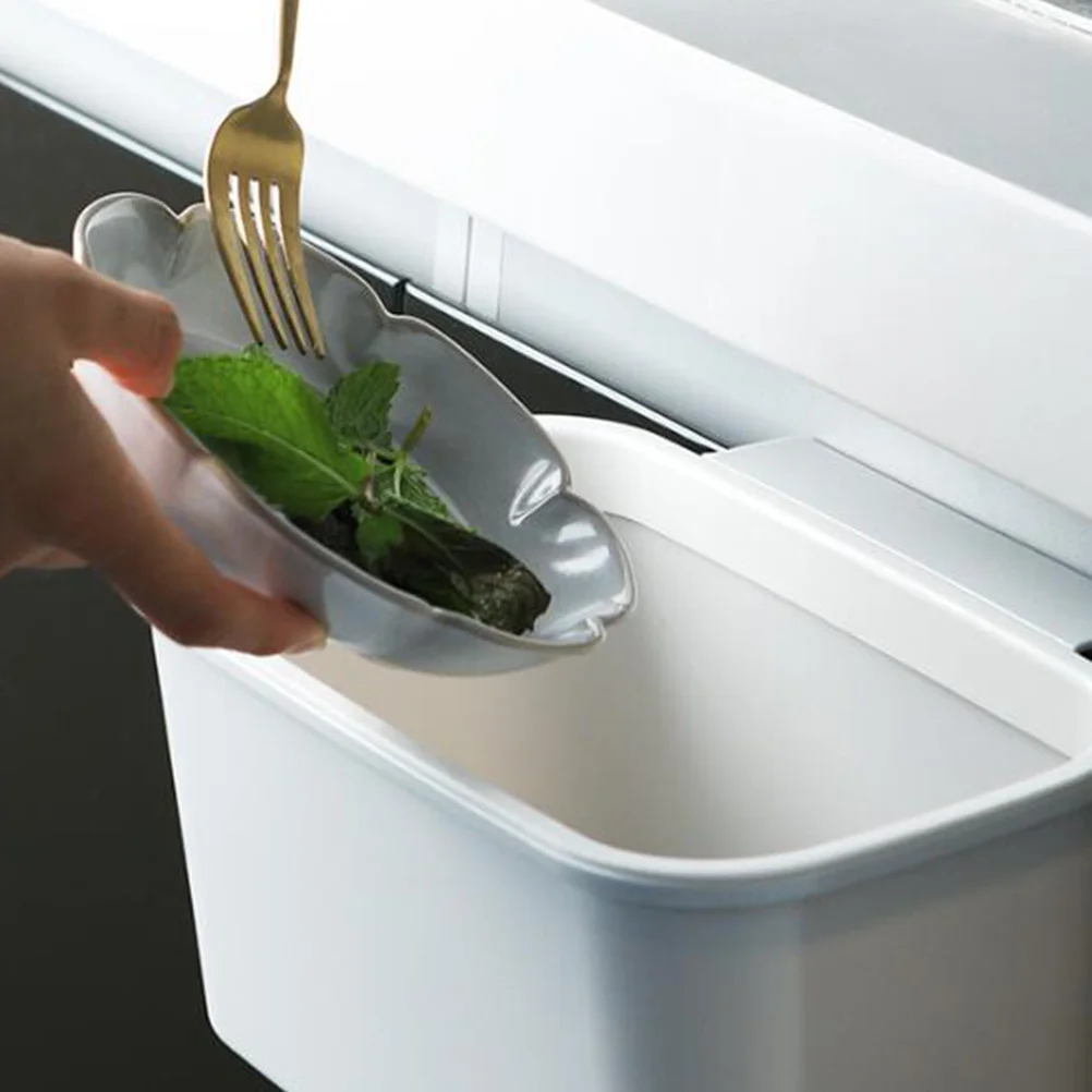 

Hanging Garbage Bin Grey Storage Box For Kitchen Home Office Organizer Multifunctional Trash Can With Bag Fixing Splint Hanging