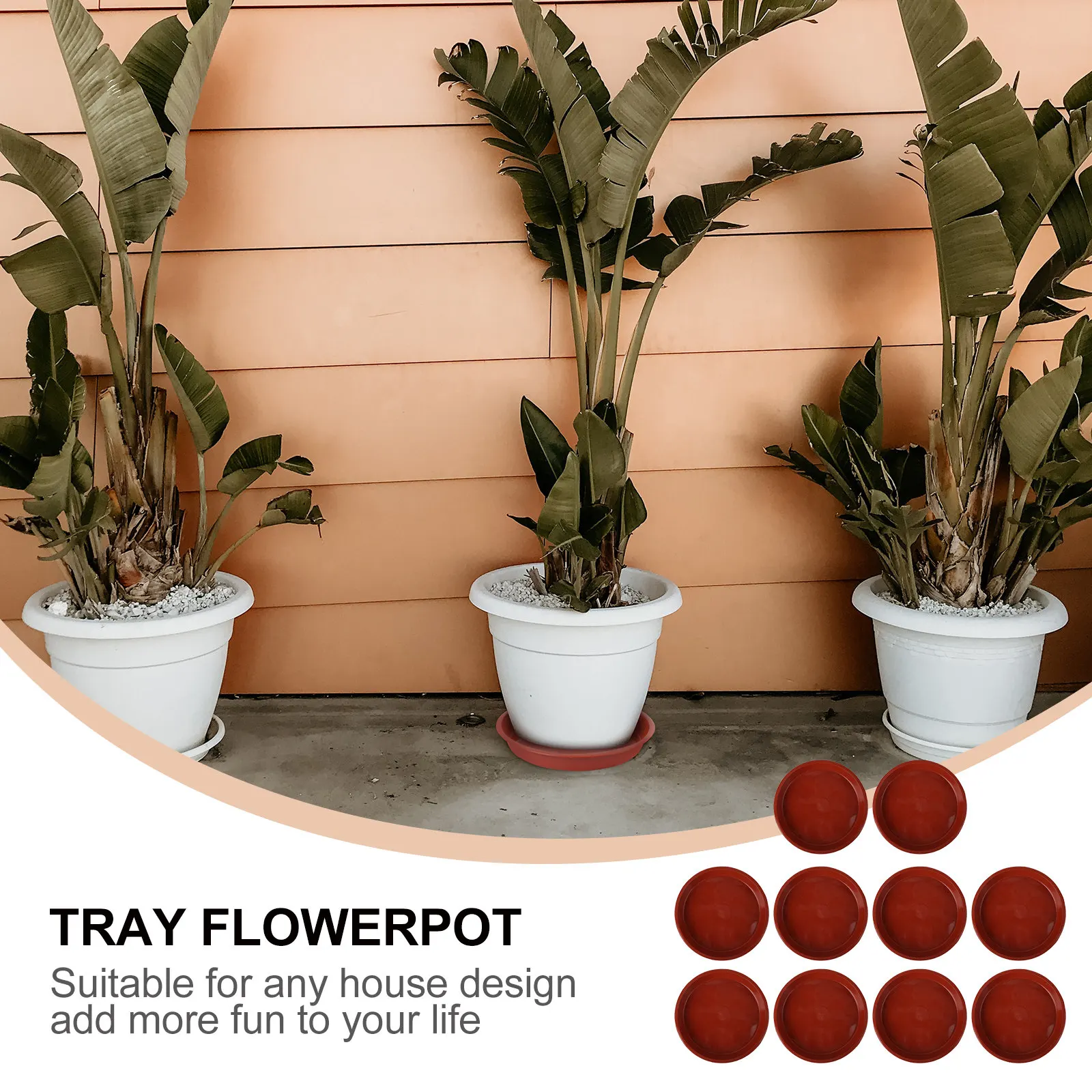 10Pcs Plastic Plant Pot Saucer Thickened Flowerpot Drip Tray Garden Flowerpot Plates Heavy Duty Outdoor Indoor Plant Pot Plate