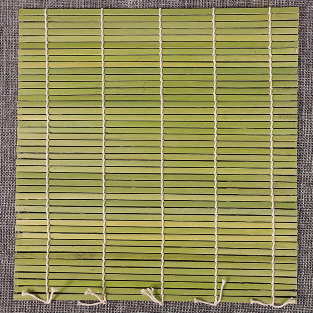 

1pc Curtain Mat For Nori Rice Ballon Making Household Restaurant Use 27X27Cm Green Rolling Bamboo Making Kit Bamboo Sushi Pads