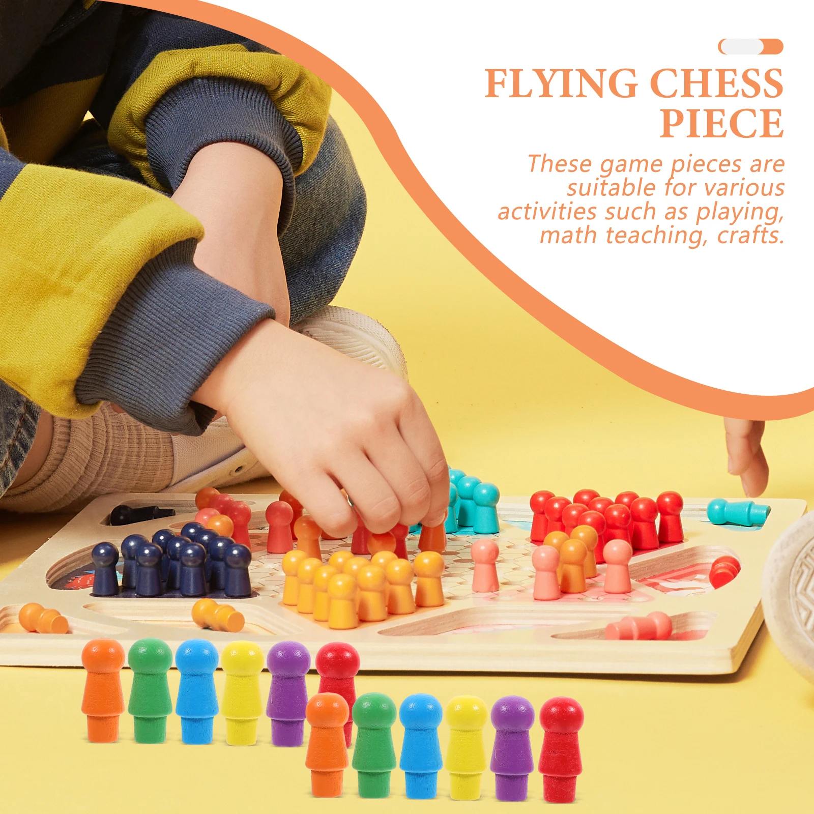 

60 Pcs Pieces Educational Toy Accessories Flying Chess Game Wooden Chess Pieces Board Game Substitute