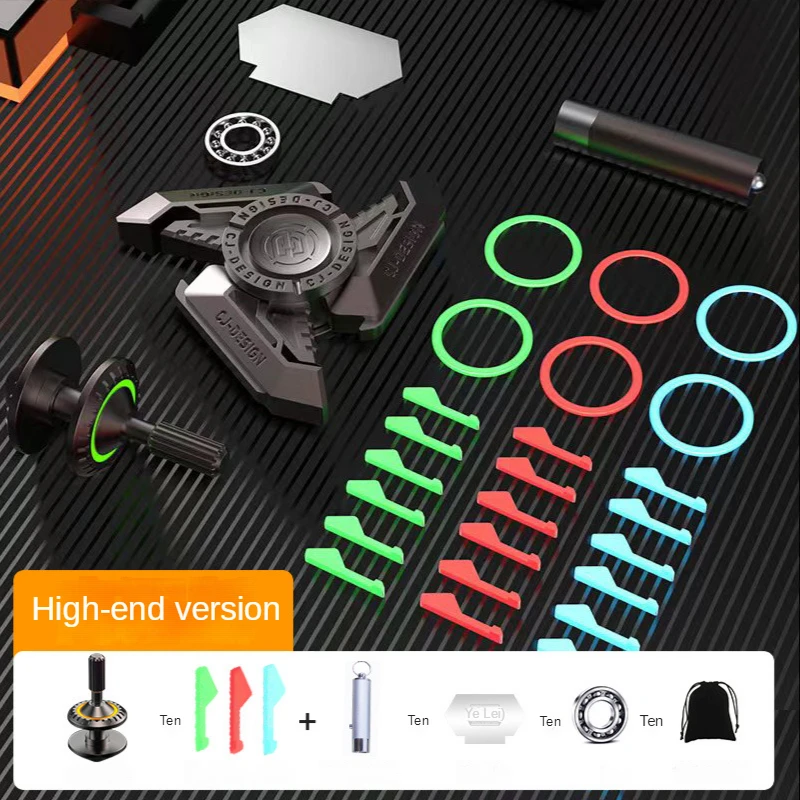 Lốc Gió Tay Con Quay Spinner Kim Loại Con Quay Đầu DIY Dạ Quang Người Lớn Giải Tỏa Căng Thẳng Cao Cấp Ngón Tay Fidget Đồ Chơi Với Bình dụng Cụ Mở Nắp