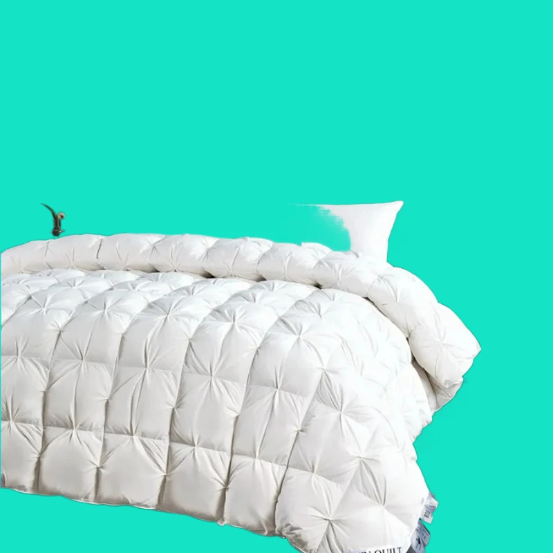 

2025 new winter solid color new flower quilted down quilt white goose down winter quilt spring and autumn quilt core
