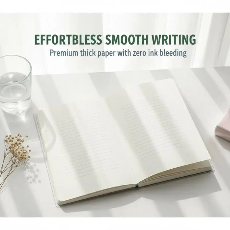 Macaron Thickened Notebook 400 Pages Large Capacity Transparent Cover for School Student Office Note Taking