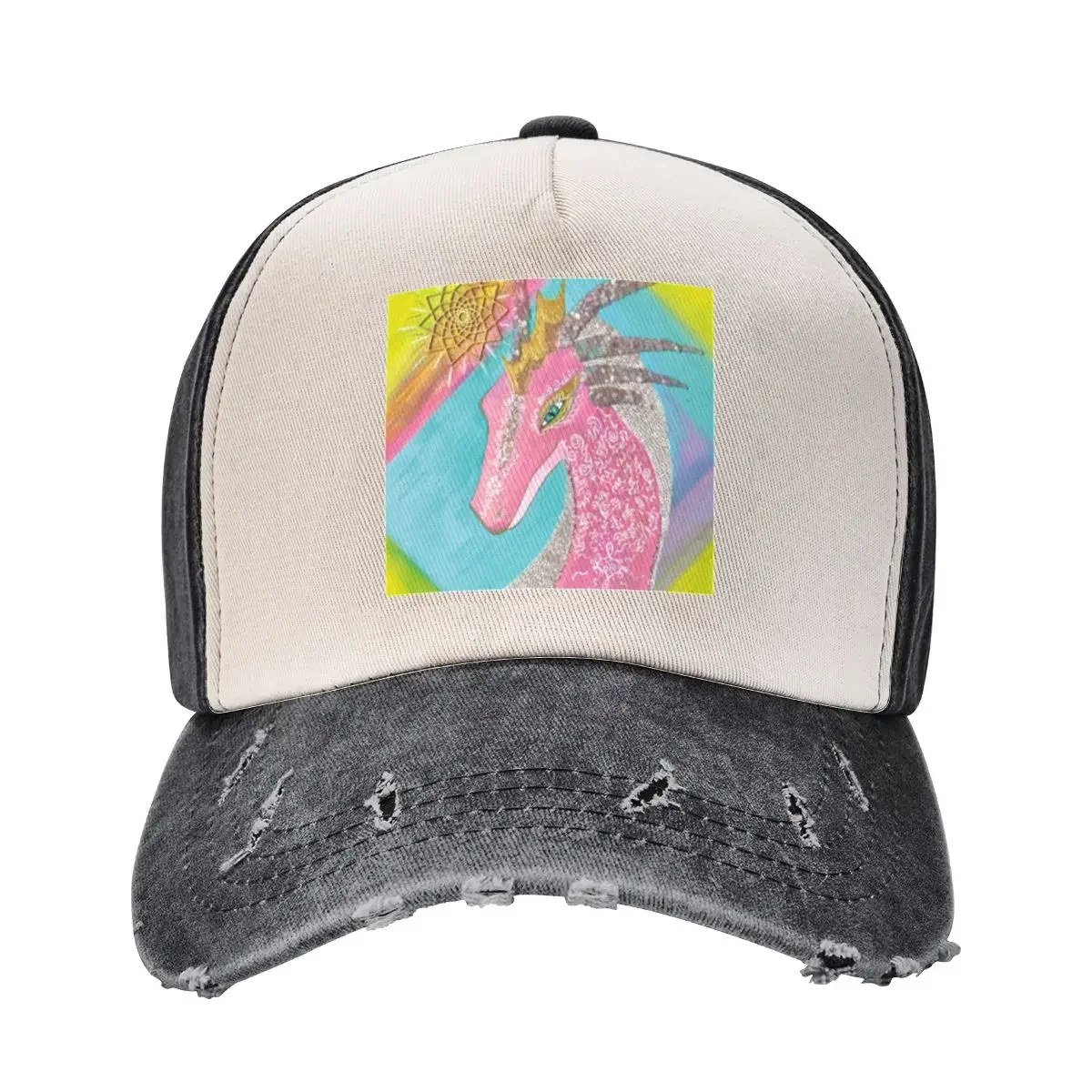 

Pink Ray Crystal Dragon Baseball Cap fishing hat Big Size Hat Military Tactical Cap Custom Cap Women's Beach Men's