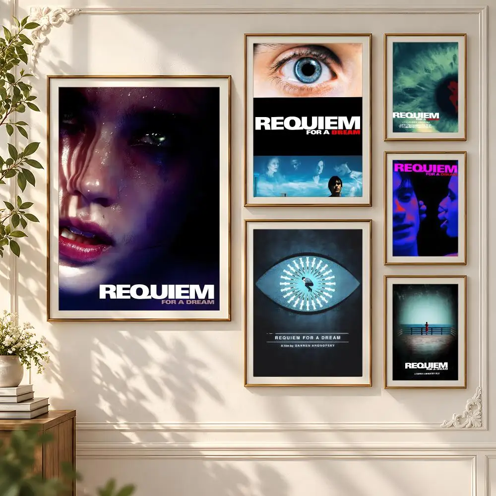 Dark Drama R-Requiem For A Dream Poster Frameless Removable Peel-and-Stick Wall Print