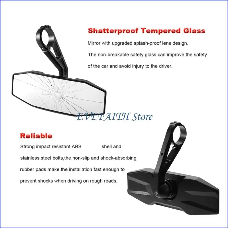 124B High Visibility Curved Mirror With Anti Vibration Designs for 900 1000 Use