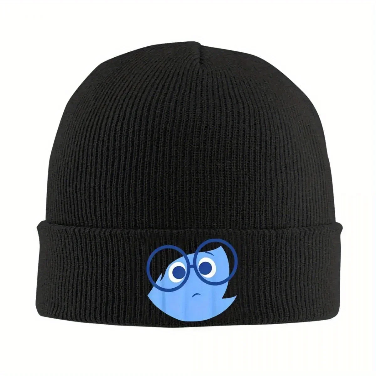 Inside Out Sad Face Halloween Knit Hat Beanies Autumn Winter Hat Warm Unisex Casual Cartoon Anime Cap For Men Women Gifts