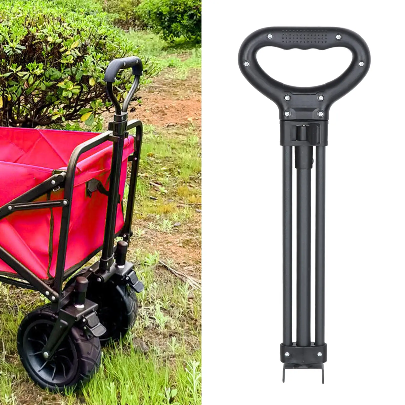 Trolley Pull Handle Folding Wagon Pull Handle Replacement Accessory Telescopic Camping Cart Pull Handle for Fishing Carts