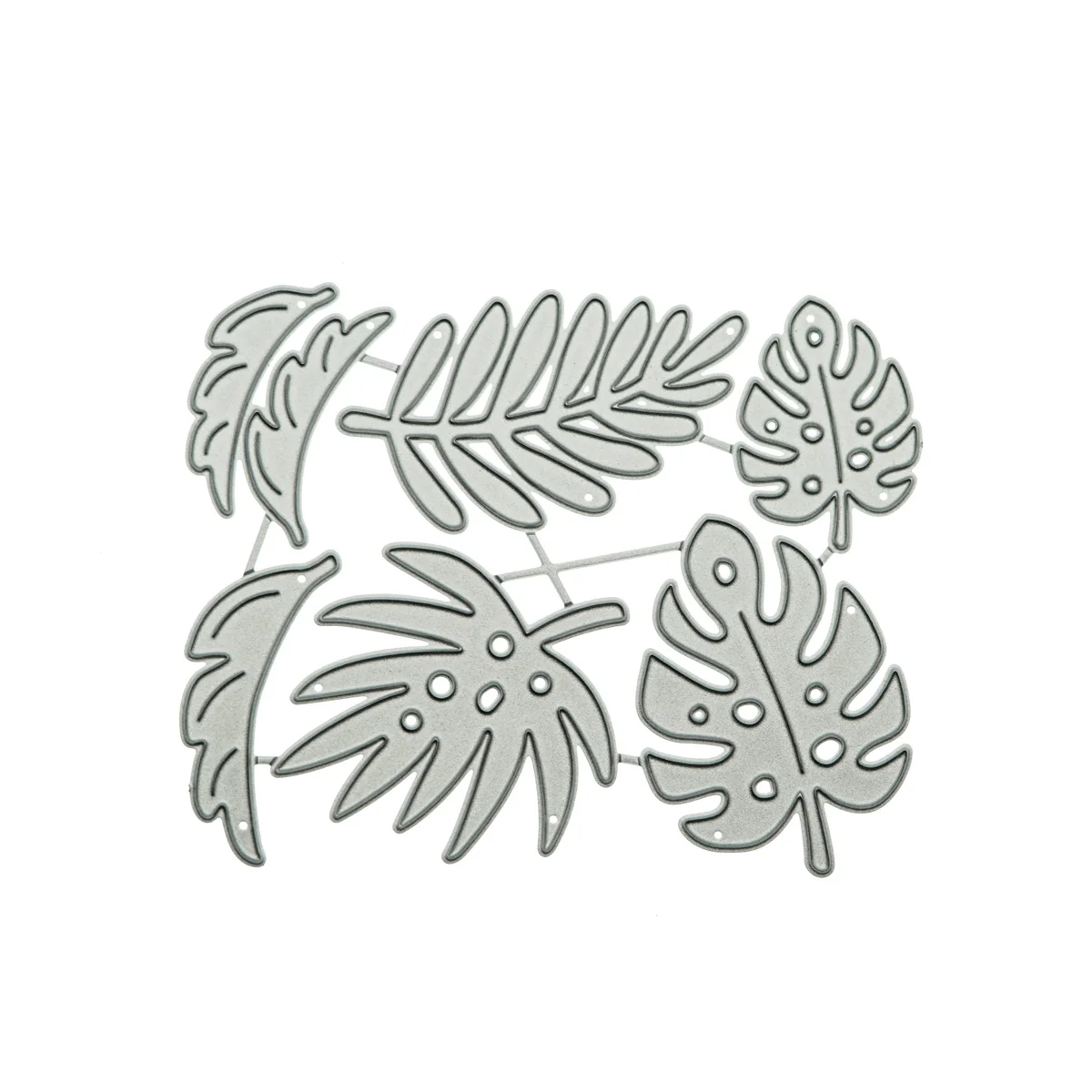 DIY Scrapbooking 6Pcs Set Monstera Leaf Pattern Metal Cutting Dies Clip Art Work Greeting Card Decorating Stencil Cutter Mold