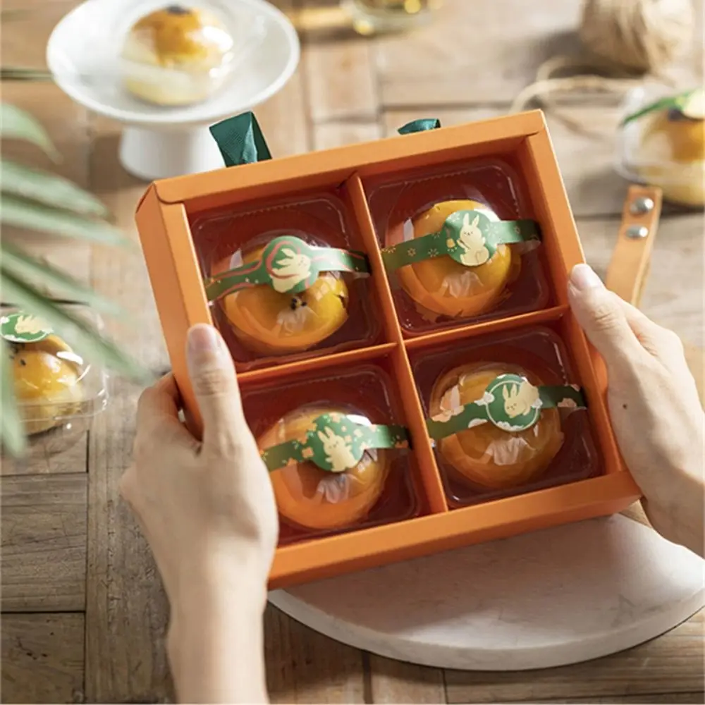 Boîtes d'emballage de gâteaux de lune, processus de bronzage exquis, boîte-cadeau de Dessert faite à la main, emballage de pâtisserie en carte blanche