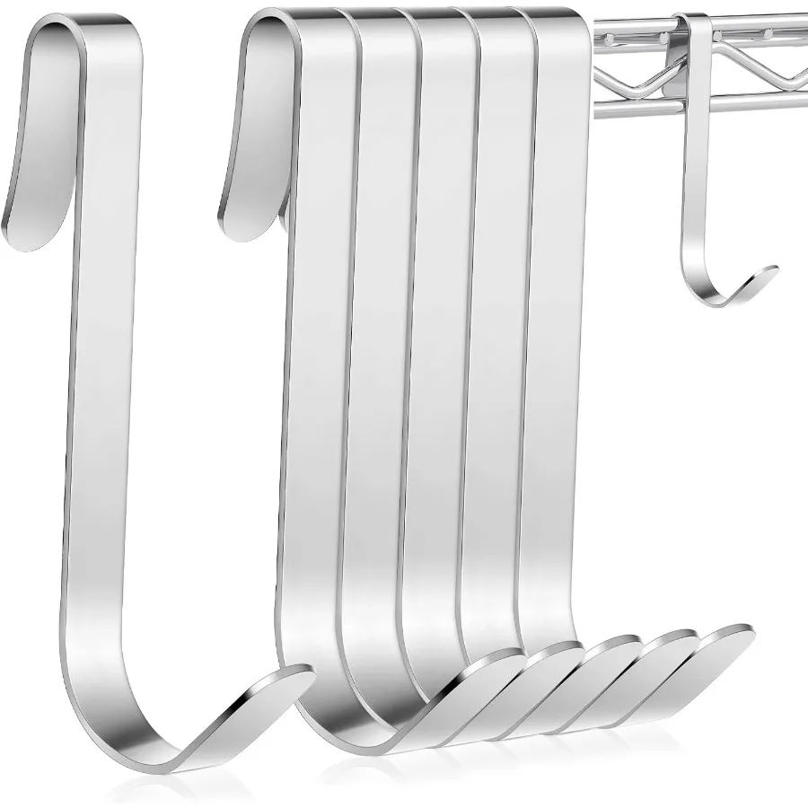 6 قطعة خطاف J لرفوف الأسلاك 3.6 Ih خطافات رف معدنية كبيرة شديدة التحمل لرفوف الأسلاك ملحقات رفوف الخزانة #1