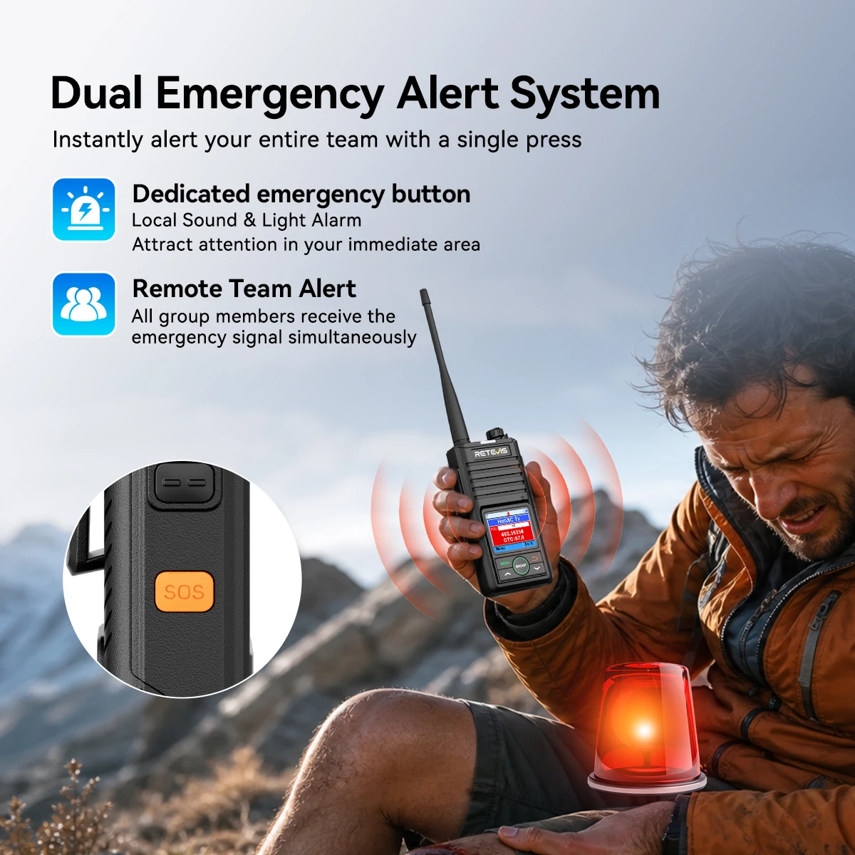 RETEVIS RB658P PMR-Funkgerät mit App- und PC-Programmierung, 10 m Bluetooth-Verbindung, lizenzfreies Funkgerät für Camping und Survival – Detail 13