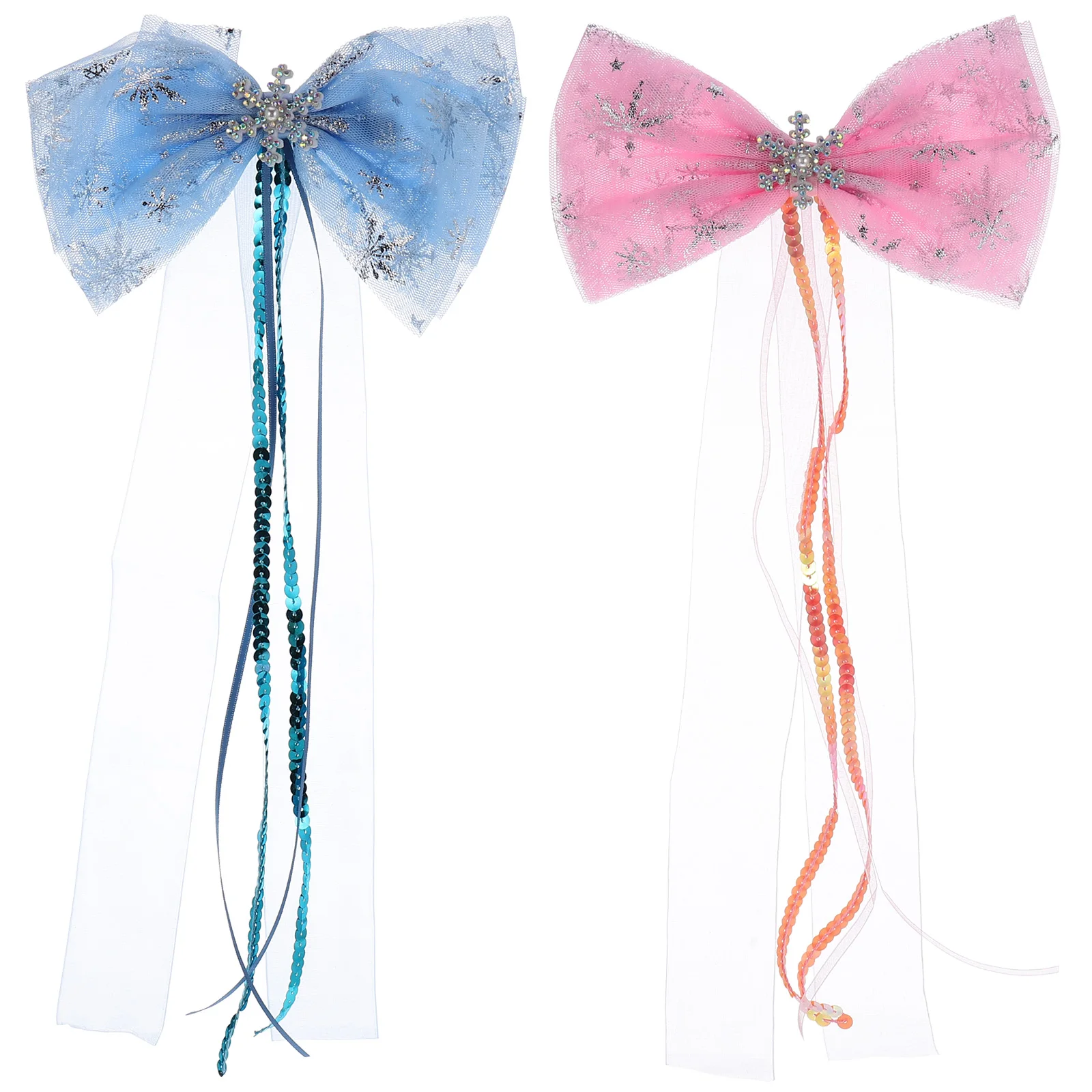 

2Pcs Bow Hairpin Accessories Women Butterfly Clips Christmas Barrettes Xmas Hair Pins Supplies Sweet Lovely Easy to Wear