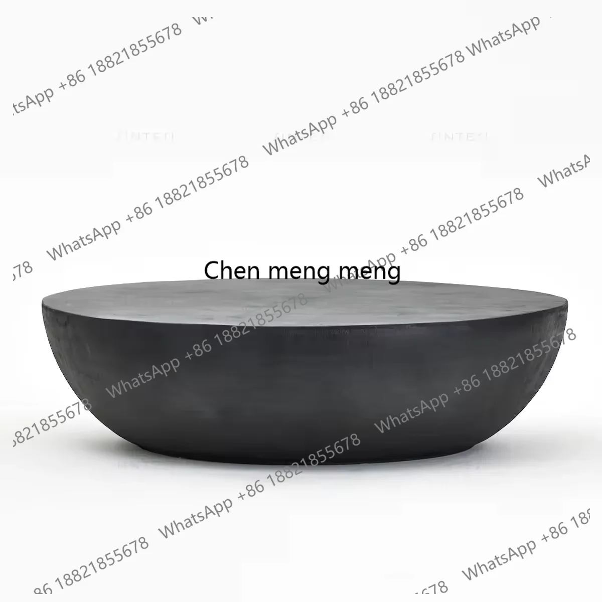 

Scandinavian Minimalist Modern Round Black Coffee Table Made of Concrete Concrete Coffee Table