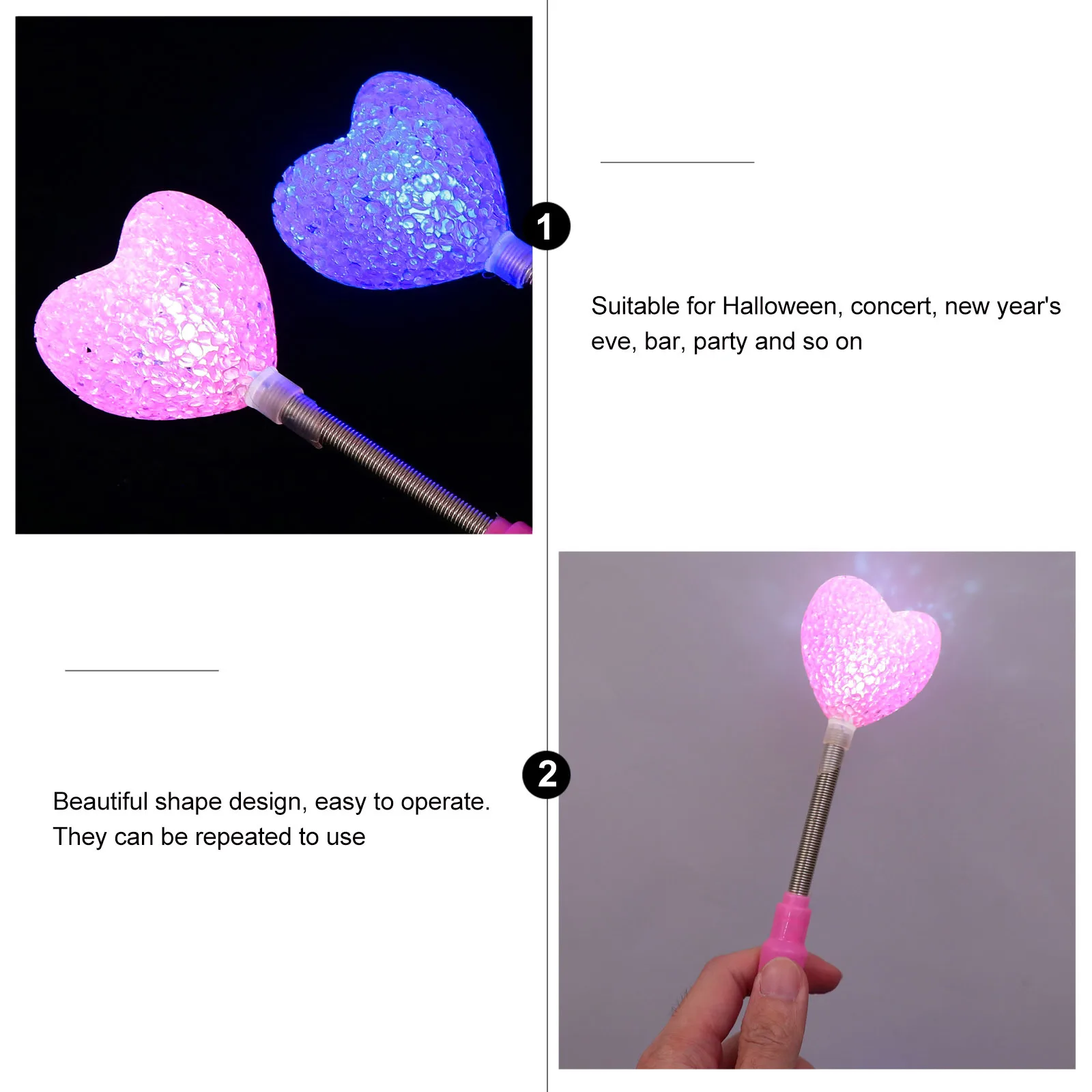 

6Pcs Creative Flash Shining Light Sticks Reusable for Halloween New Year Festivals Stick Light Stick